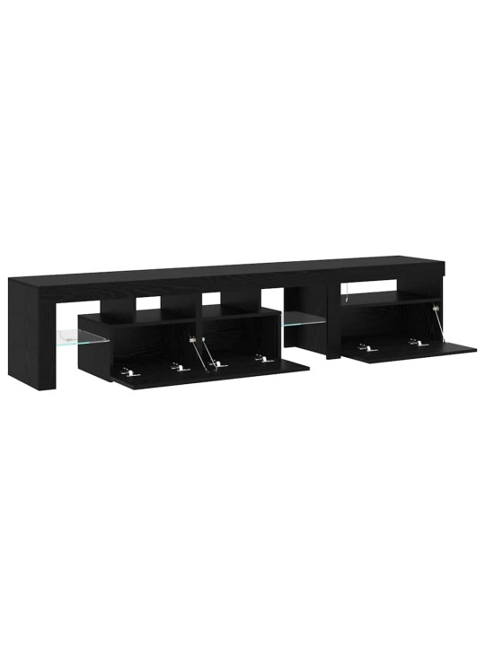 2 tk led valgustusega tv kapid mustast tammest tehispuidust
