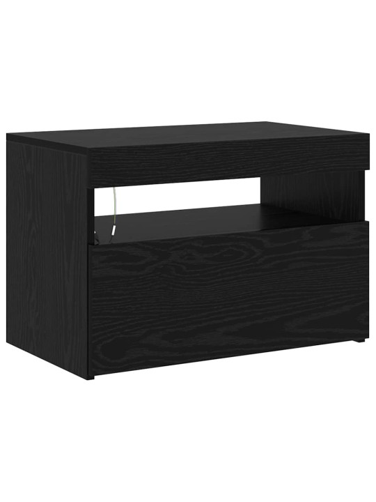 2 tk led valgustusega tv kapid mustast tammest tehispuidust