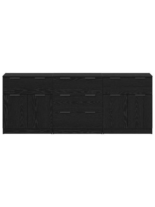 Kõide sahtliga 3 tk must tamm 60 x 30 x 70 cm tehispuit