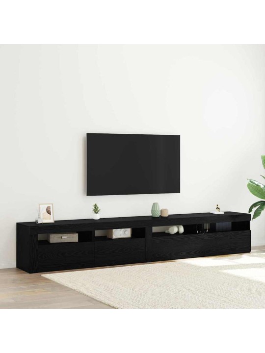 Televiisori kabinet 3 tk must tamm 240 x 35 x 40 cm tehispuit