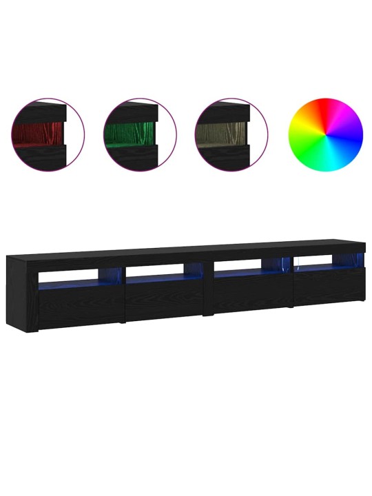 Televiisori kabinet 3 tk must tamm 240 x 35 x 40 cm tehispuit