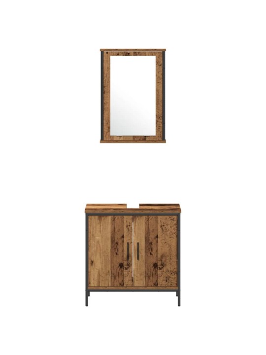 Vannitoa mööblikomplekt 3 tk pruun 33 x 33 x 185.5 cm tehispuit