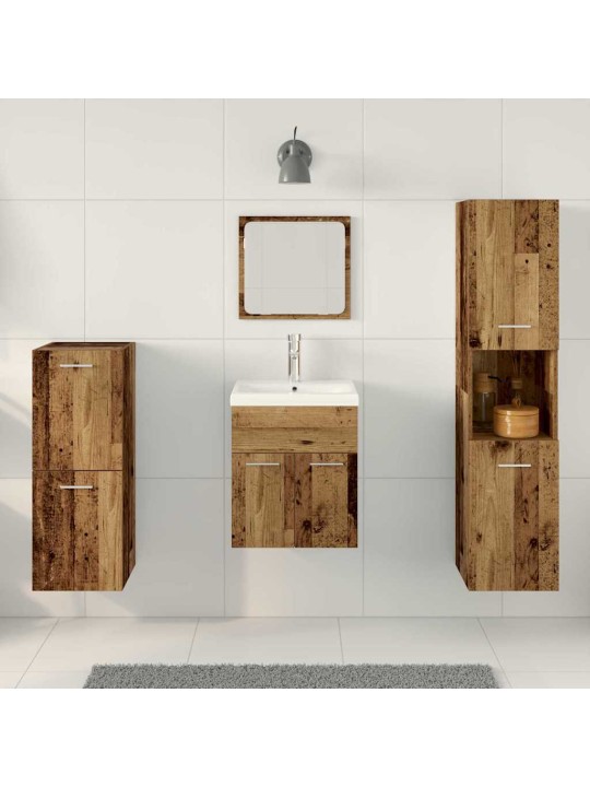 Vannitoa mööbli komplekt 4 tk vana puit 30 x 30 x 130 cm