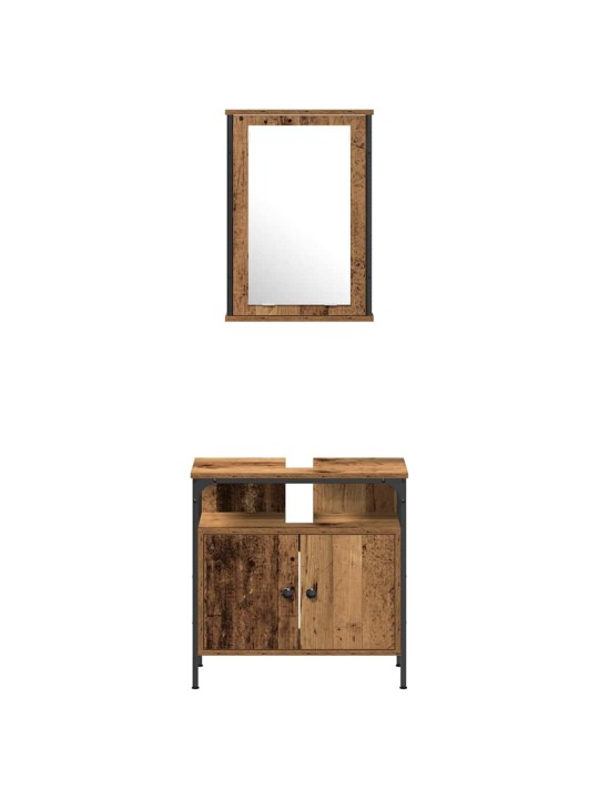 Vannitoa mööblikomplekt 3 tk pruun 33 x 33 x 120.5 cm tehispuit