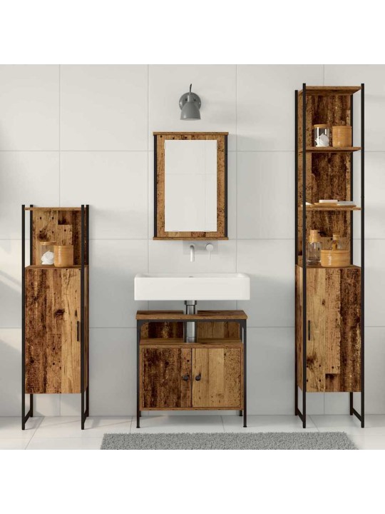 Vannitoa mööblikomplekt 4 tk vana puit 33 x 33 x 185.5 cm tehispuit
