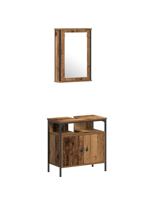Vannitoa mööblikomplekt 4 tk vana puit 33 x 33 x 185.5 cm tehispuit