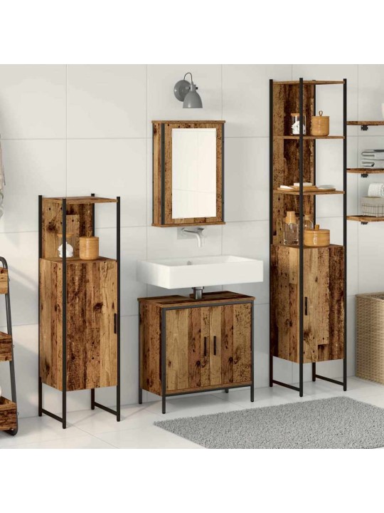 Vannitoa mööblikomplekt 4 tk pruun 33 x 33 x 185.5 cm tehispuit