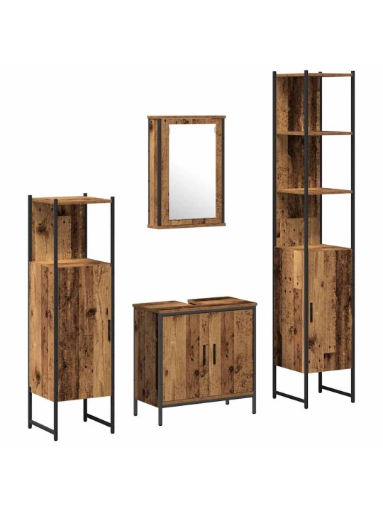 Vannitoa mööblikomplekt 4 tk pruun 33 x 33 x 185.5 cm tehispuit