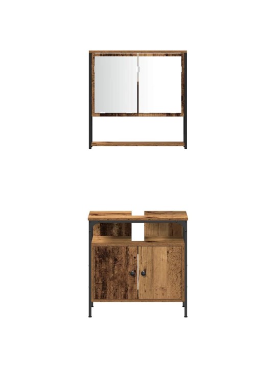 Vannitoa mööblikomplekt 4 tk vana puit 33 x 33 x 185.5 cm tehispuit