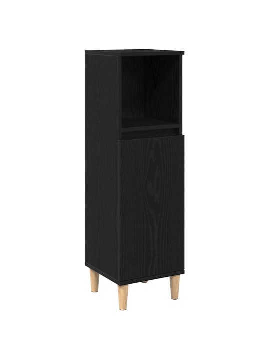 Vannitoa mööblikomplekt uksega 3 tk must 30 x 30 x 180 cm tehispuit