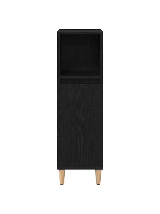 Vannitoa mööblikomplekt uksega 3 tk must 30 x 30 x 180 cm tehispuit