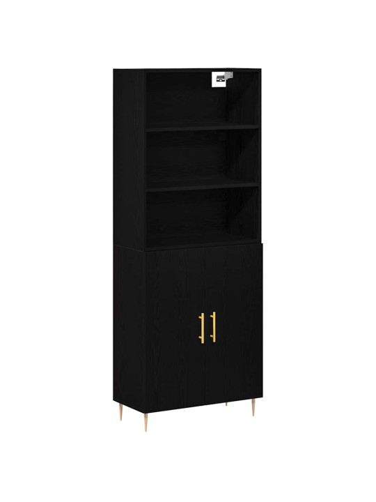 Kõrge kapp must tamm 69.5x34x180 cm töödeldud puit