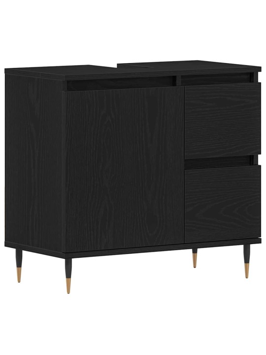 Vannitoa mööblikomplekt uksega 3 tk must tamm 30 x 30 x 190 cm