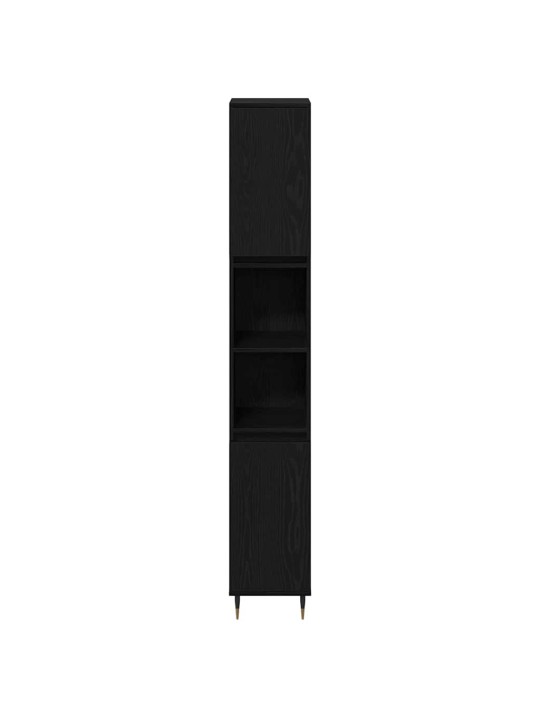 Vannitoa mööblikomplekt uksega 3 tk must tamm 30 x 30 x 190 cm