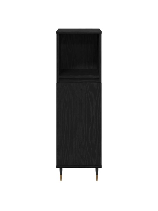 Vannitoa mööblikomplekt uksega 3 tk must tamm 30 x 30 x 190 cm