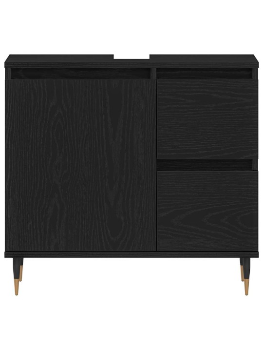 Vannitoa mööblikomplekt uksega 3 tk must tamm 30 x 30 x 190 cm