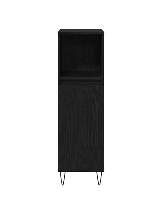 Vannitoa mööblikomplekt uksega 3 tk must tamm 30 x 30 x 190 cm