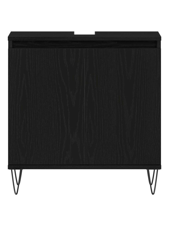Vannitoa mööblikomplekt uksega 3 tk must tamm 30 x 30 x 190 cm
