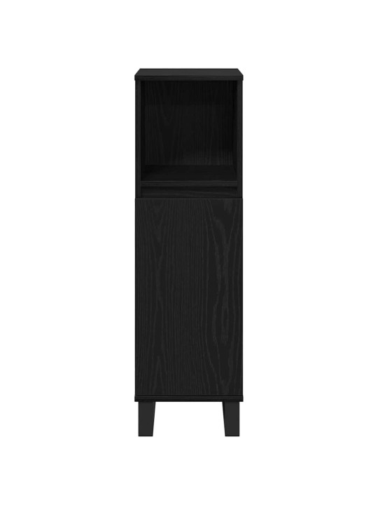 Vannitoa mööblikomplekt uksega 3 tk must 30 x 30 x 190 cm tehispuit