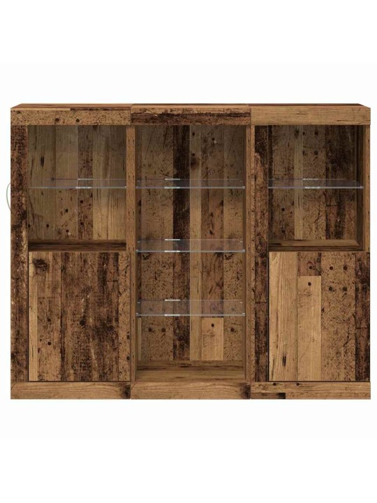 Kummut led-valgustitega vana puu 123x37x100 cm tehispuit