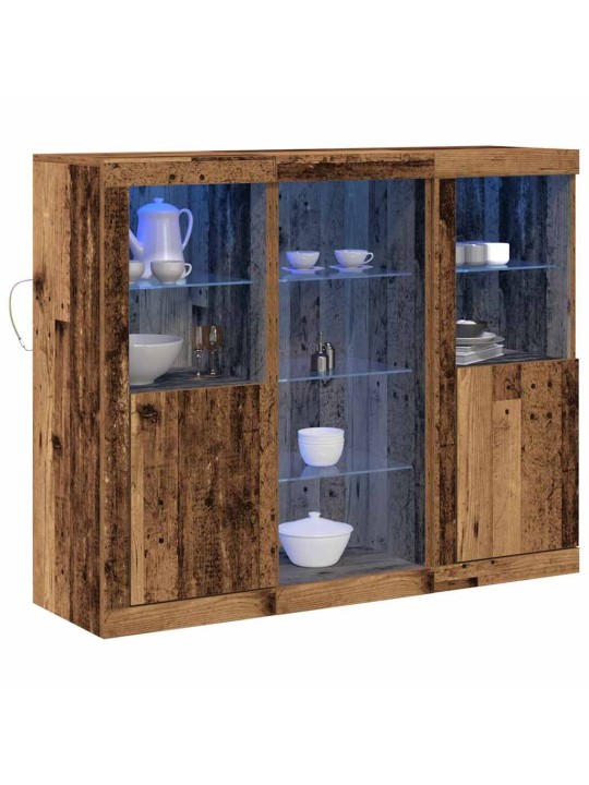 Kummut led-valgustitega vana puu 123x37x100 cm tehispuit