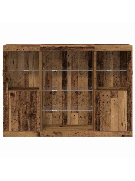 Kapp led valgustitega, vana puit 142.5x37x100 cm, tugevdatud puit