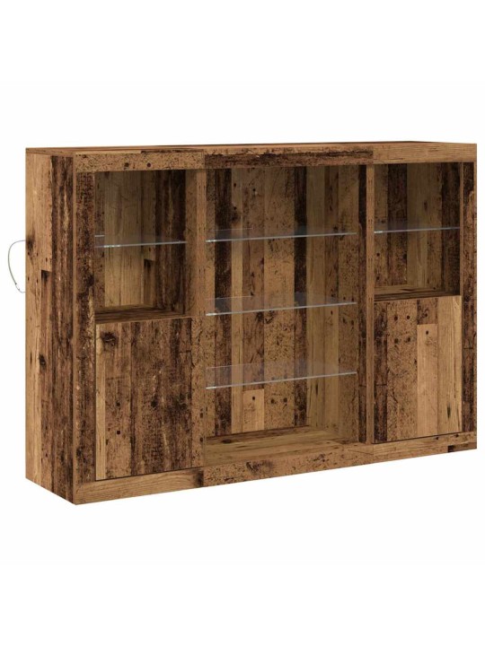 Kapp led valgustitega, vana puit 142.5x37x100 cm, tugevdatud puit