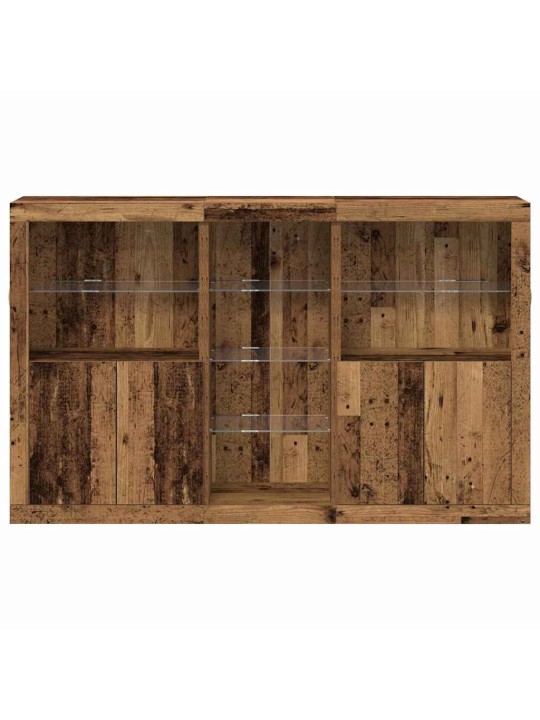 Kapp LED-tuledega vana puit 162x37x100 cm tehispuit