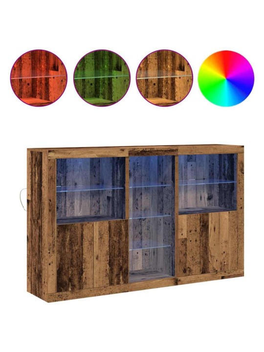 Kapp LED-tuledega vana puit 162x37x100 cm tehispuit