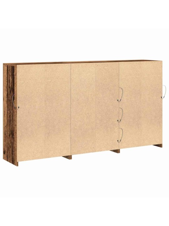 Sideboard led valgustitega vana puit 181.5x37x100 cm tehispuit