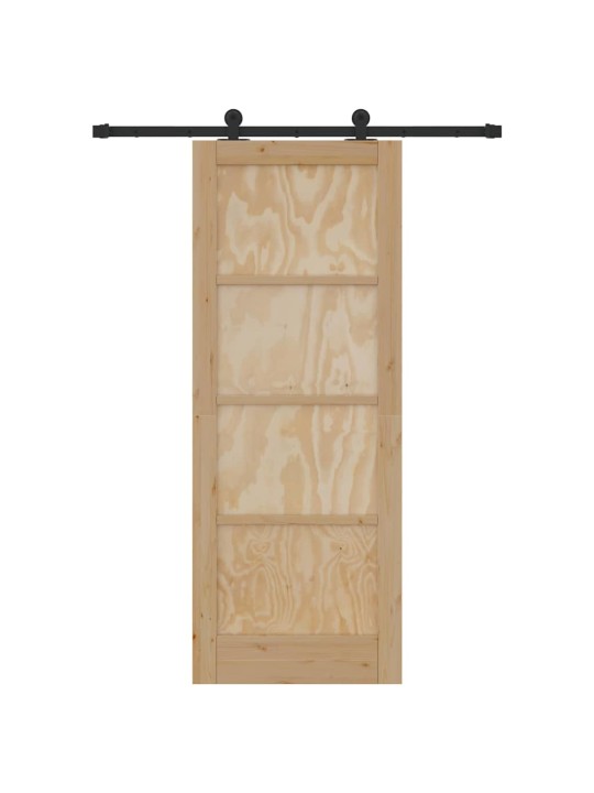 Liuguks naturaalne ja must 78 x 202 cm tugev männipuit ja teras