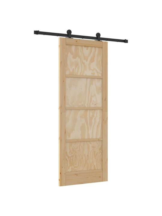 Liuguks naturaalne ja must 78 x 202 cm tugev männipuit ja teras