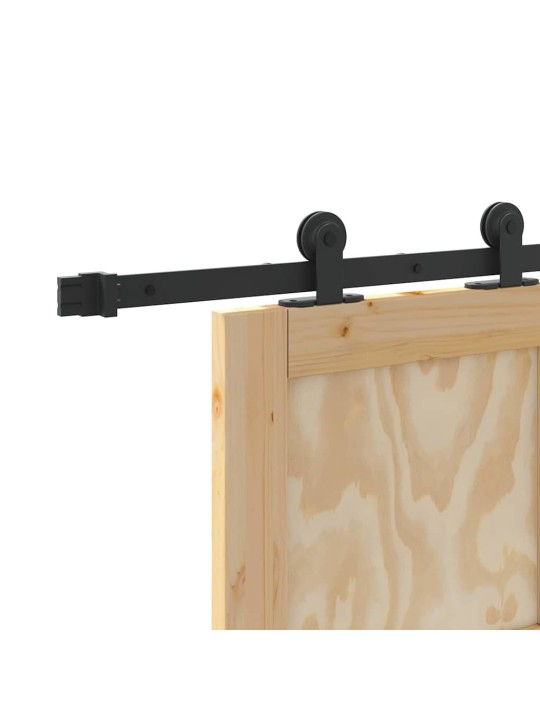 Liuguks naturaalne ja must 78 x 211 cm tugev männipuit ja teras