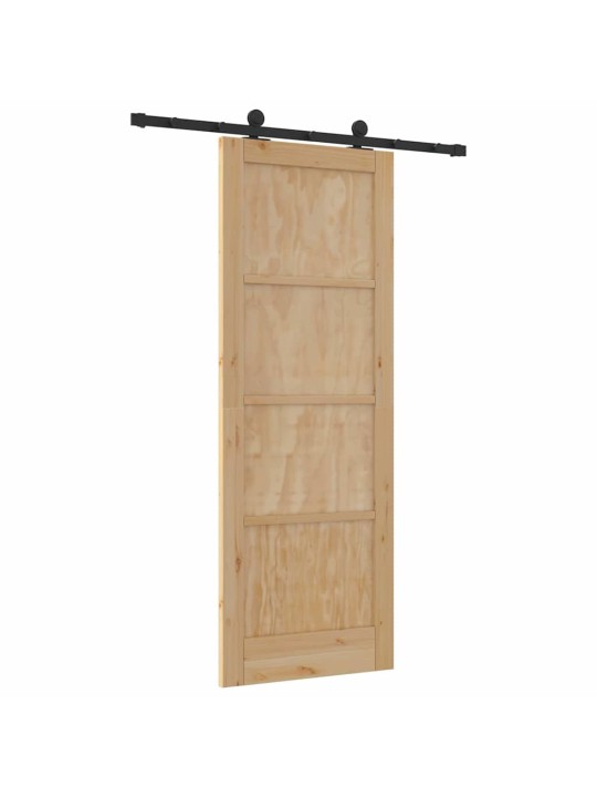 Liuguks naturaalne ja must 78 x 211 cm tugev männipuit ja teras