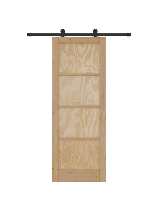 Liuguks naturaalne ja must 78 x 211 cm tugev männipuit ja teras