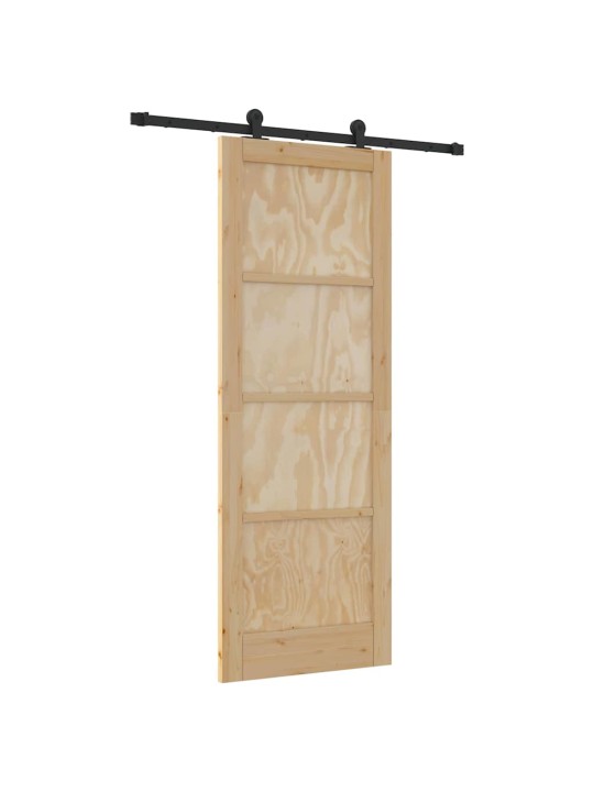Liuguks naturaalne ja must 78 x 211 cm tugev männipuit ja teras