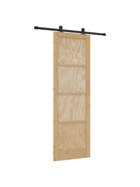 Liuguks naturaalne ja must 78 x 232 cm tugev männipuit ja teras