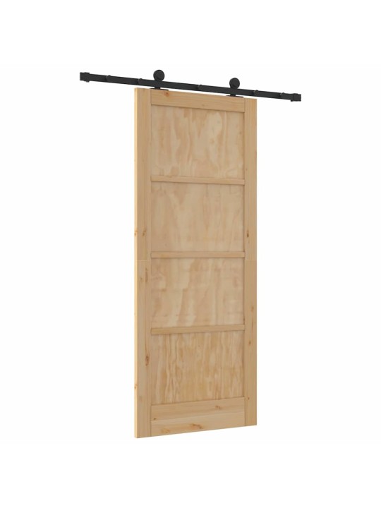 Liuguks naturaalne ja must 83 x 202 cm tugev männipuit ja teras
