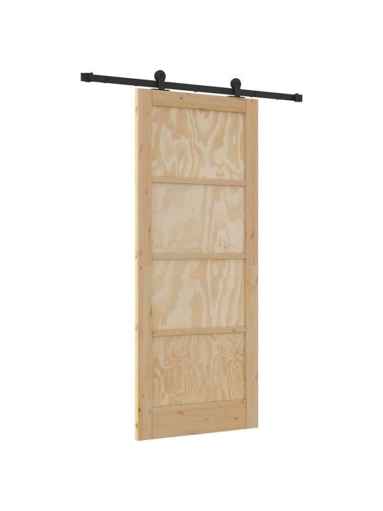 Liuguks naturaalne ja must 83 x 202 cm tugev männipuit ja teras
