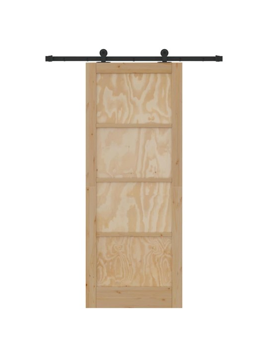 Liuguks naturaalne ja must 83 x 211 cm tugev männipuit ja teras