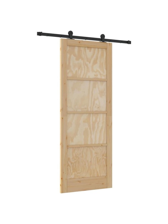 Liuguks naturaalne ja must 83 x 211 cm tugev männipuit ja teras