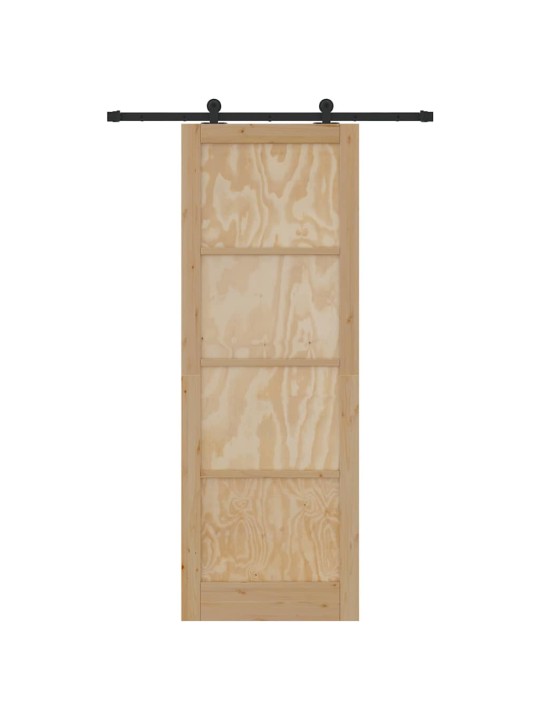 Liuguks naturaalne ja must 83 x 232 cm tugev männipuit ja teras