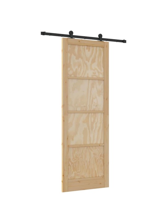 Liuguks naturaalne ja must 83 x 232 cm tugev männipuit ja teras