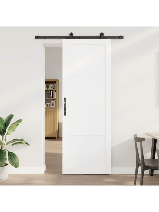 Liuguks valge ja must 83 x 232 cm tugev männipuit ja teras