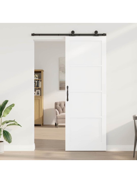 Liuguks valge ja must 83 x 232 cm tugev männipuit ja teras