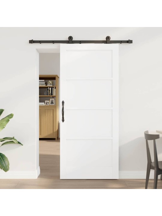 Liuguks valge ja must 86 x 198.5 cm tugev männipuit ja teras