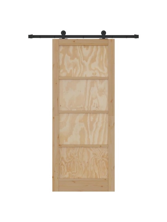 Liuguks naturaalne ja must 86 x 211 cm tugev männipuit ja teras