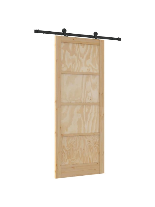 Liuguks naturaalne ja must 86 x 211 cm tugev männipuit ja teras