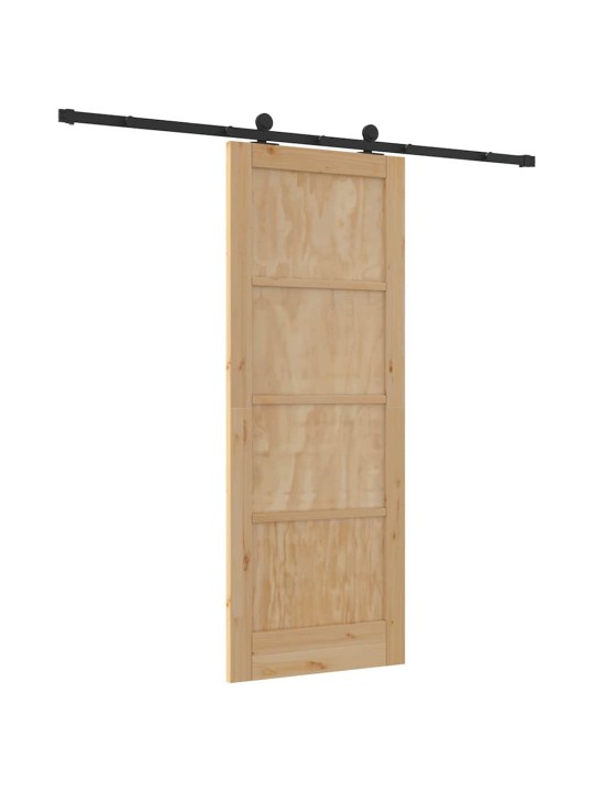 Liuguks naturaalne ja must 78 x 202 cm tugev männipuit ja teras