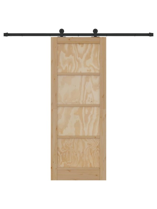 Liuguks naturaalne ja must 78 x 202 cm tugev männipuit ja teras